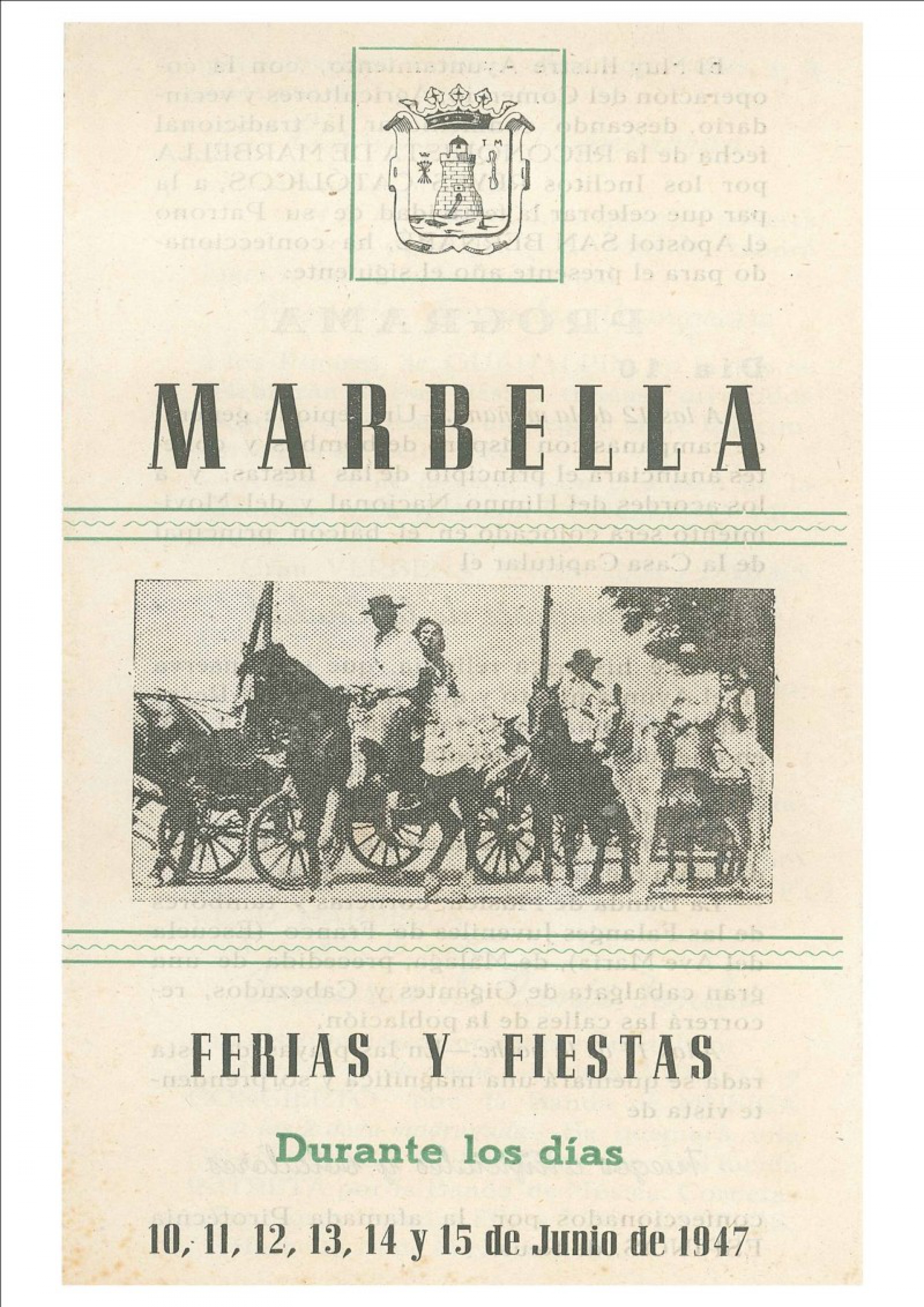 Feria y Fiestas de San Bernabé 1947 Marbella